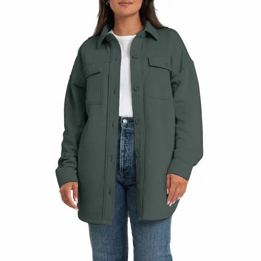 LAZYPANTS ||Long Sleeve Fleece 'Shacket' Green Size XS